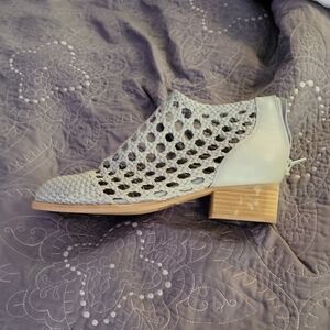 Jeffrey Campbell Gray Woven Ankle Booties